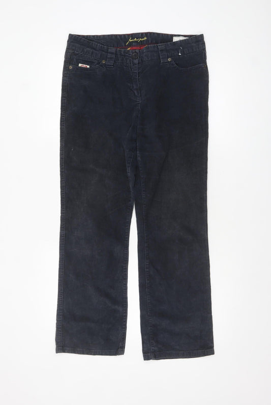 Joules Women Blue Corduroy Chino Trousers Size 12 Regular Fit