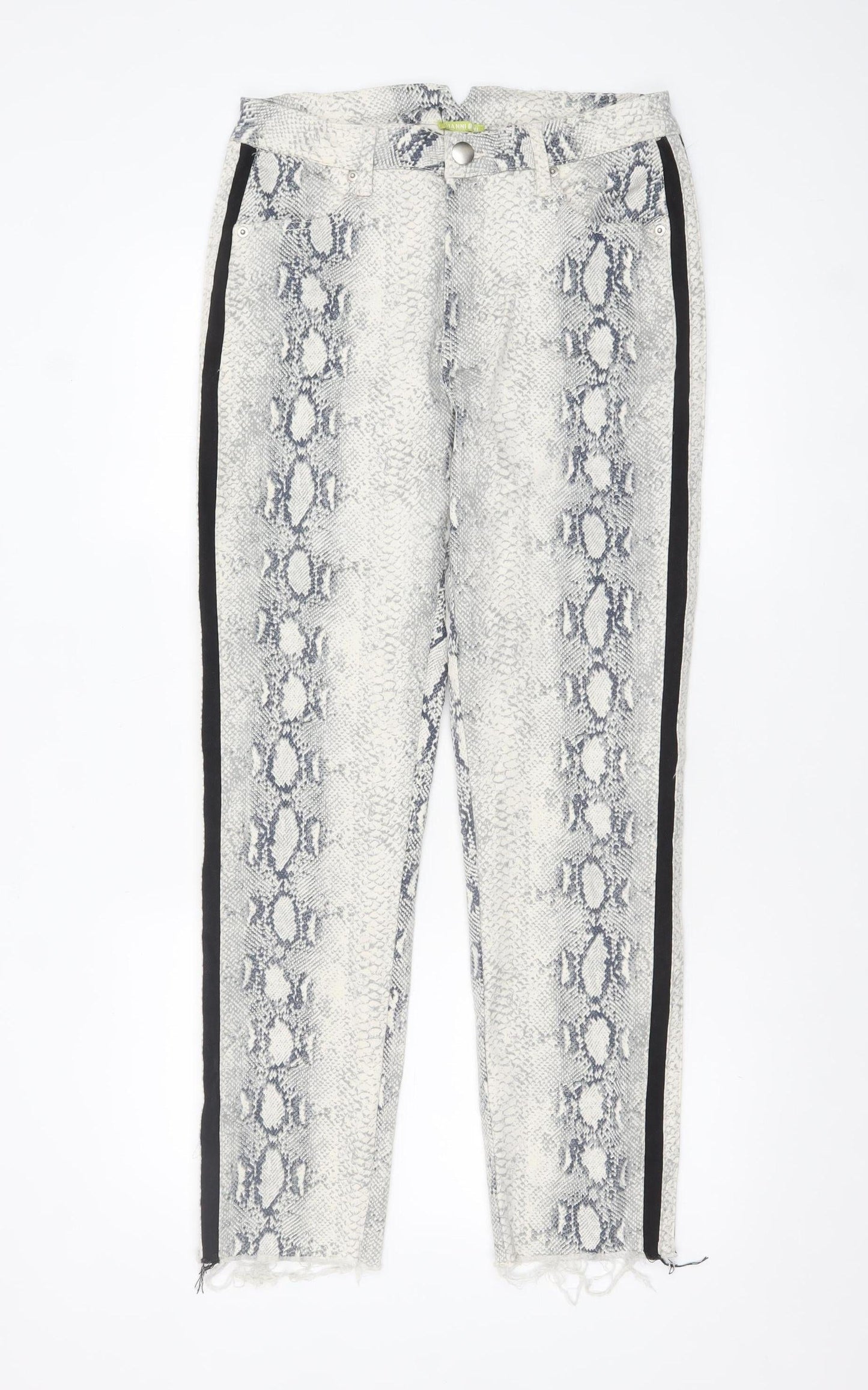 Gianni Bini Womens Grey Snake Print XL Stretch Cotton Trousers