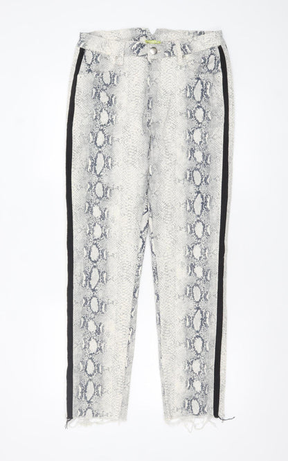Gianni Bini Womens Grey Snake Print XL Stretch Cotton Trousers