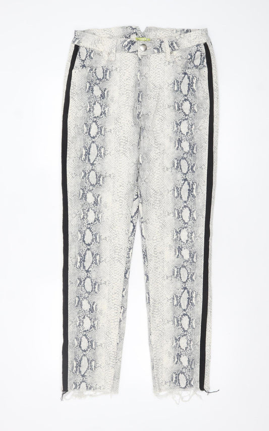 Gianni Bini Womens Grey Snake Print XL Stretch Cotton Trousers