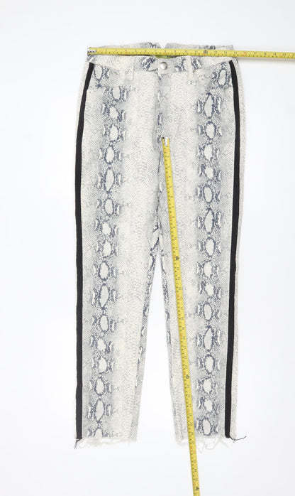 Gianni Bini Womens Grey Snake Print XL Stretch Cotton Trousers