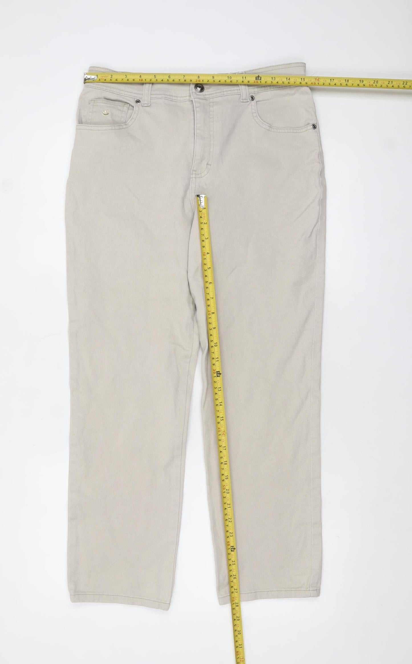 Womens UK Size 10 Gloria Vanderbilt Regular Fit Straight Beige Jeans