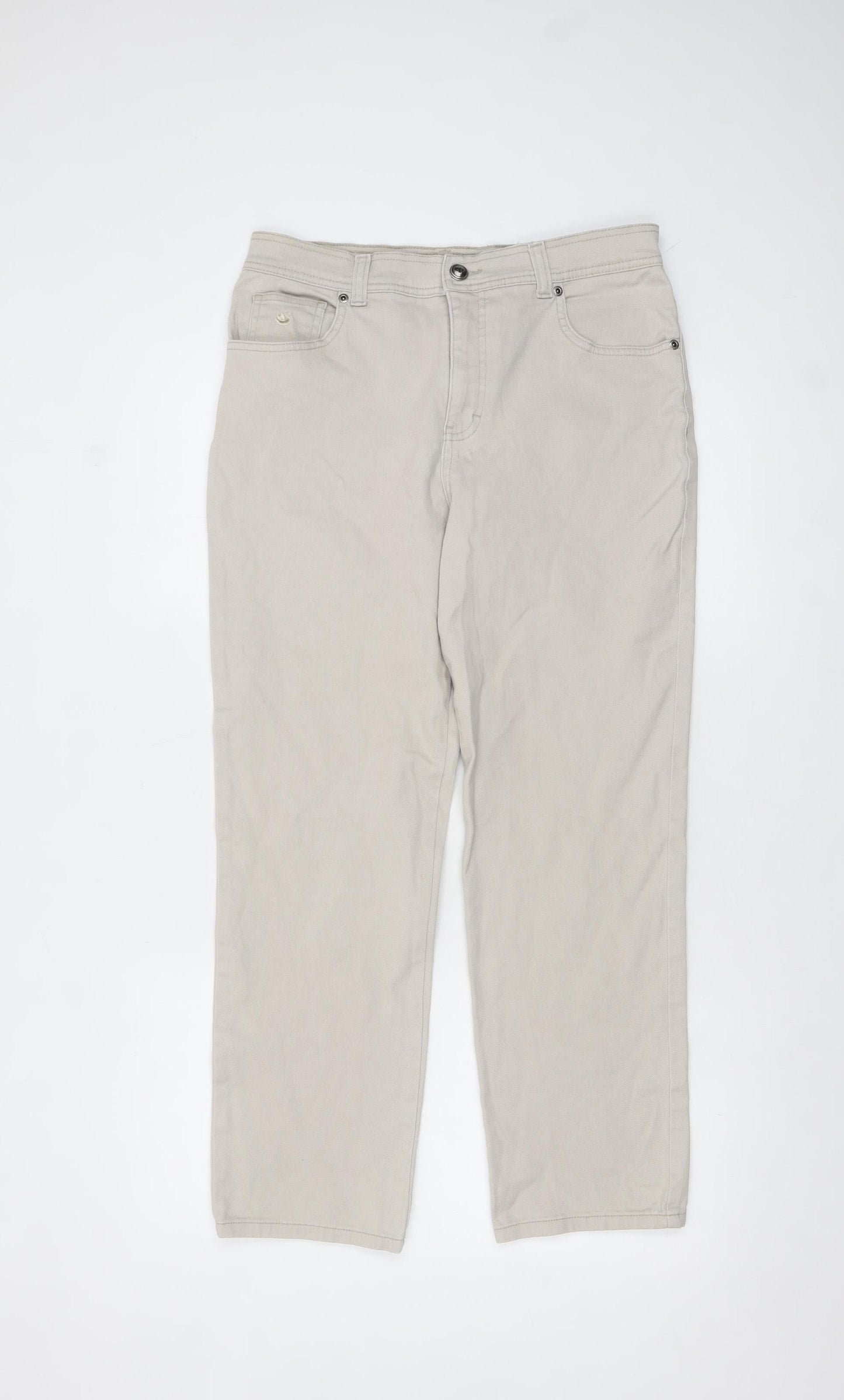 Womens UK Size 10 Gloria Vanderbilt Regular Fit Straight Beige Jeans