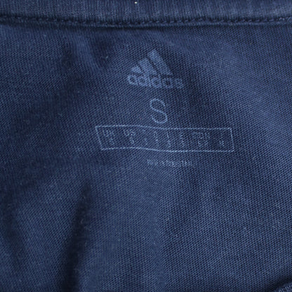 Adidas Men's Blue Small Logo Graphic Cotton T-Shirt
