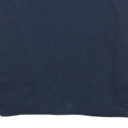 Adidas Men's Blue Small Logo Graphic Cotton T-Shirt