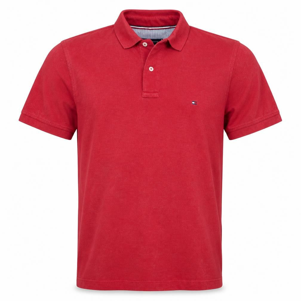 Tommy Hilfiger Men’s Red Regular Fit Cotton Polo Shirt L