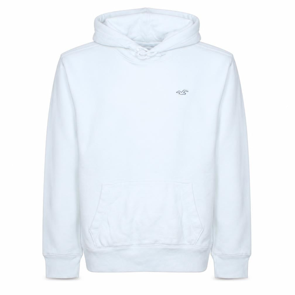 Mens UK Size L Hollister White Pullover Hoodie