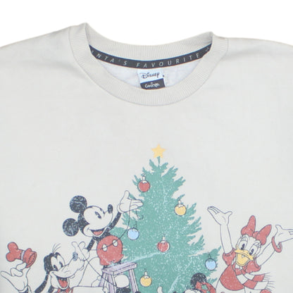 Womens UK Size S Disney at George White Pullover Sweatshirt