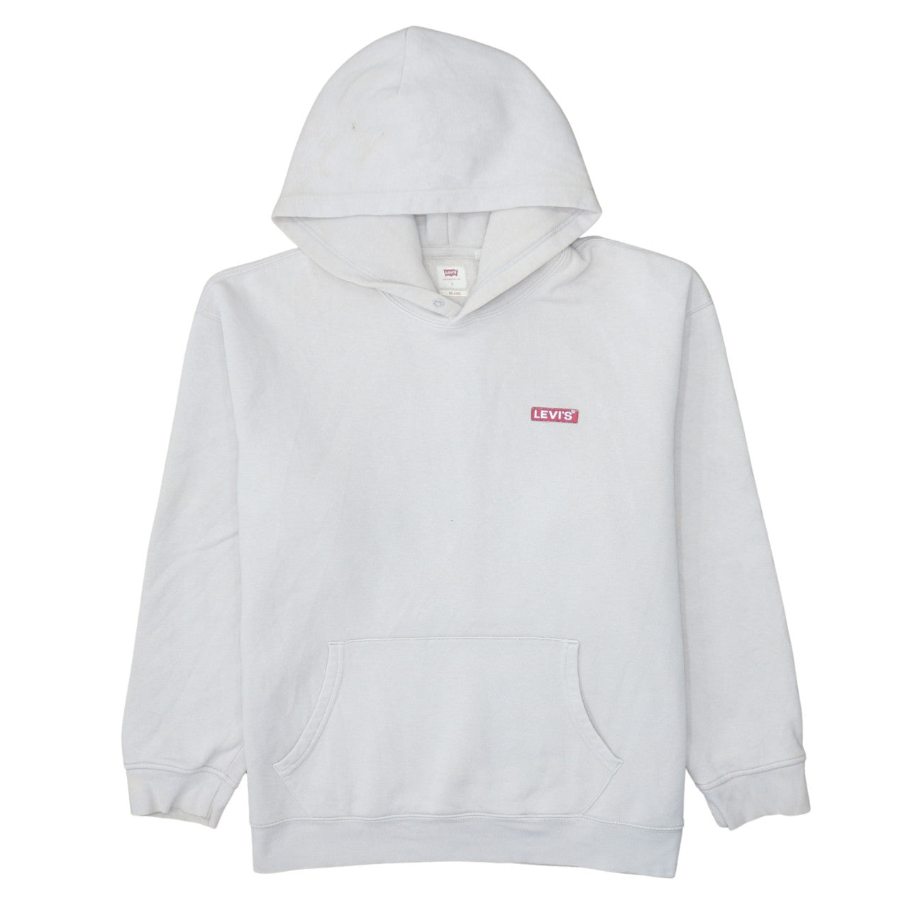 Mens UK Size L Levi's White Pullover Hoodie