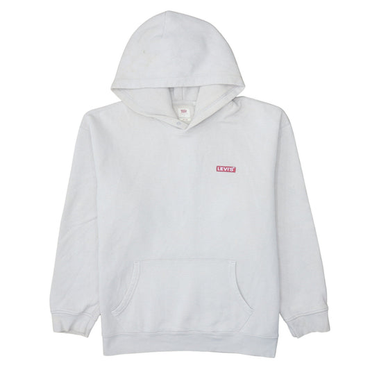 Mens UK Size L Levi's White Pullover Hoodie
