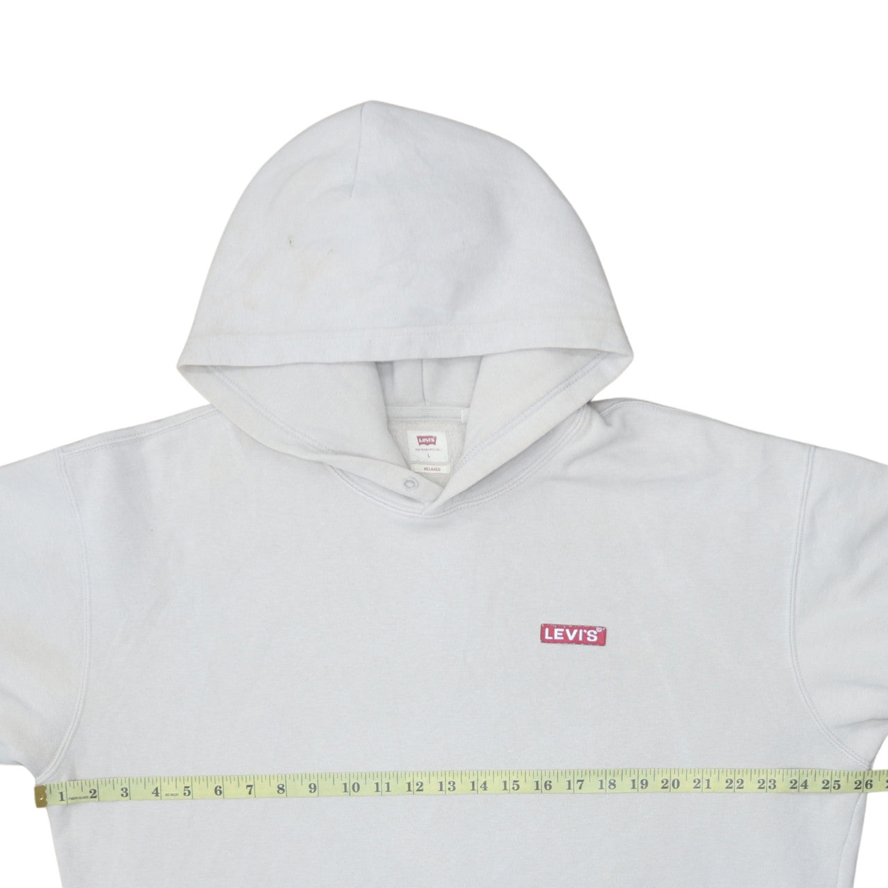 Mens UK Size L Levi's White Pullover Hoodie
