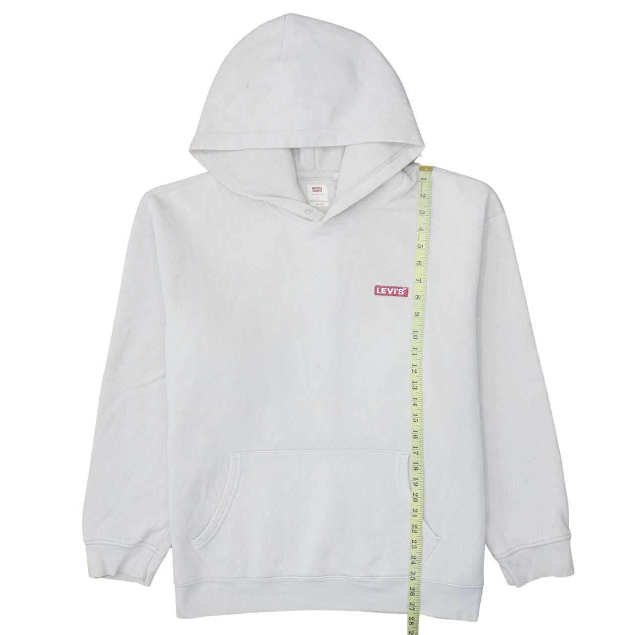 Mens UK Size L Levi's White Pullover Hoodie