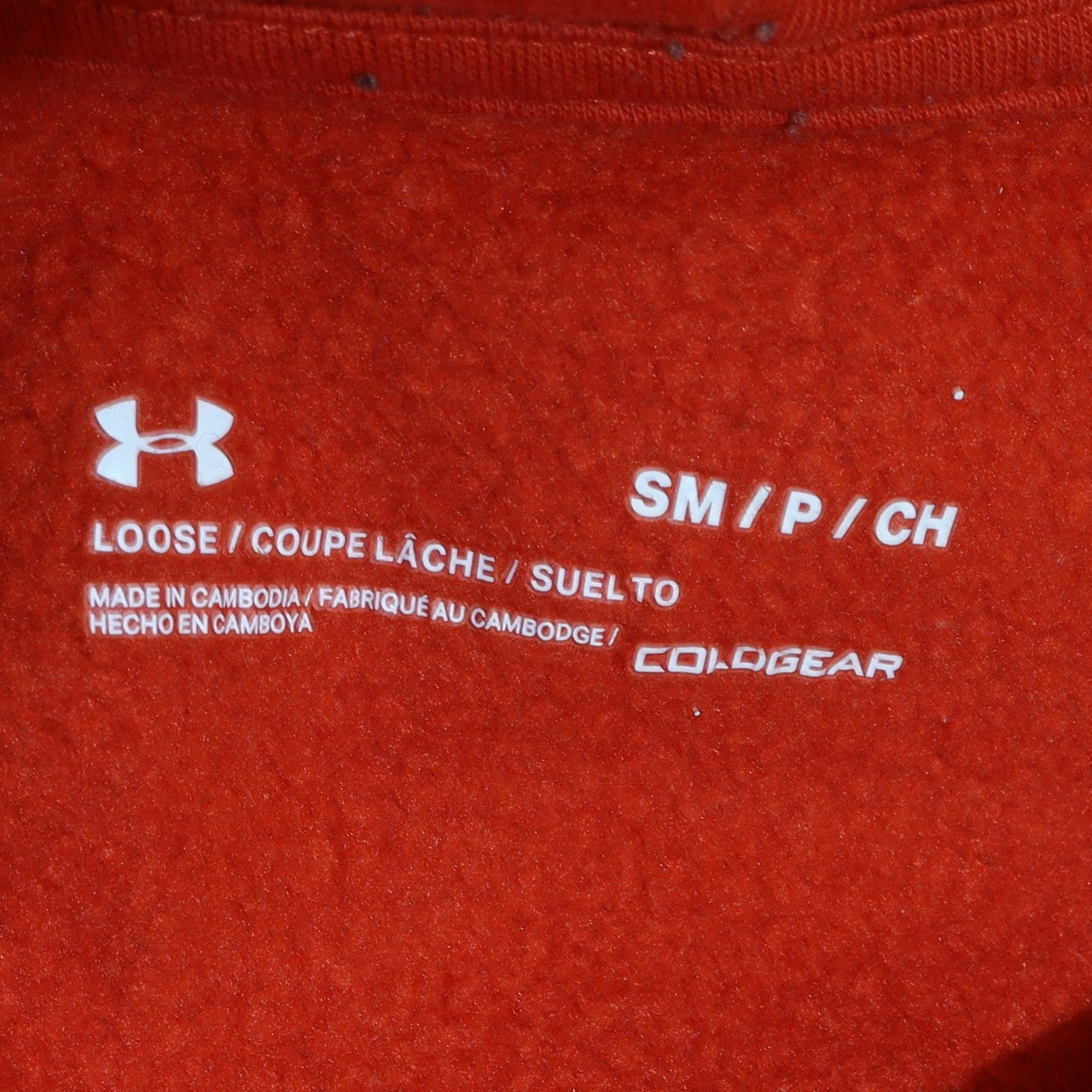 Mens UK Size S Under Armour Orange Pullover Hoodie