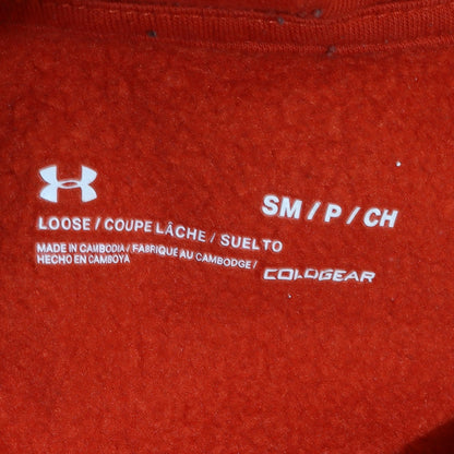 Mens UK Size S Under Armour Orange Pullover Hoodie