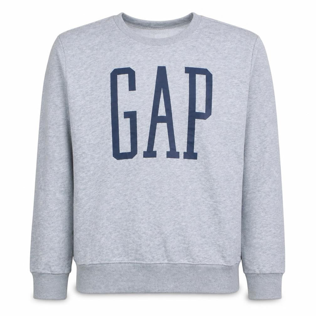 Gap Men's Grey Logo Pullover Sweatshirt L Regular Fit