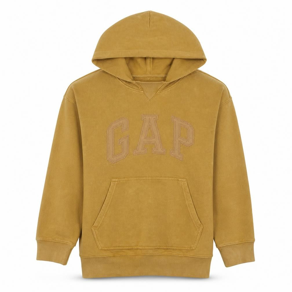 Gap Teens Brown Pullover Hoodie S Logo Fleece Sweatshirt