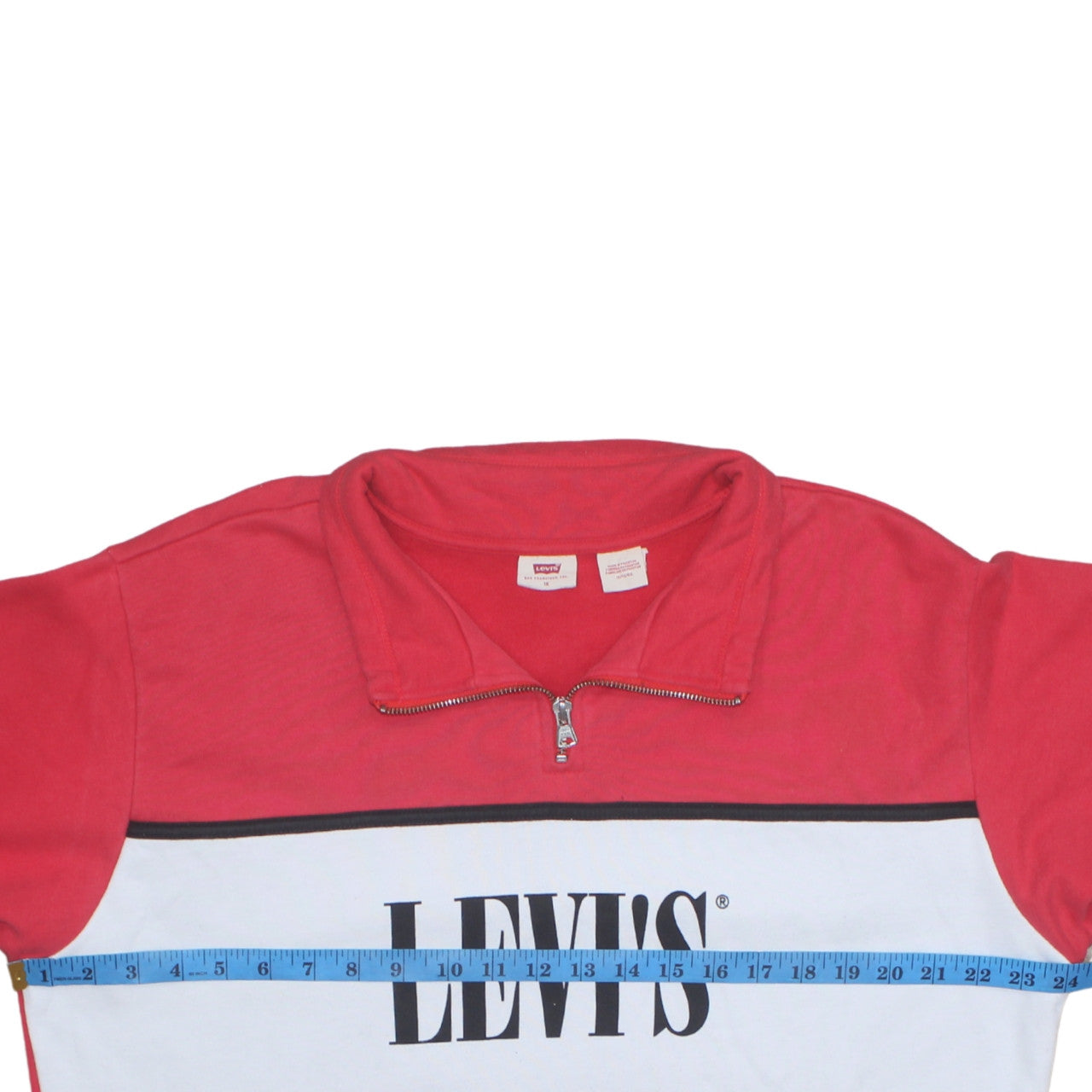 Mens UK Size XL Levi's Red 1/2 Zip Sweatshirt