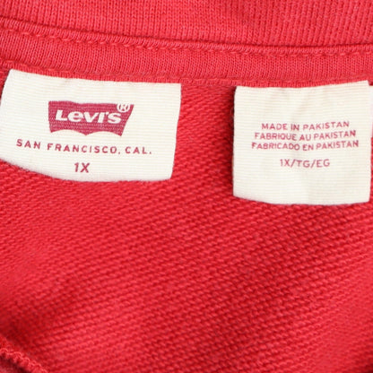 Mens UK Size XL Levi's Red 1/2 Zip Sweatshirt