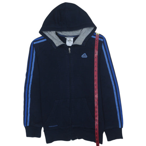 Mens UK Size S Adidas Blue Full Zip Hoodie