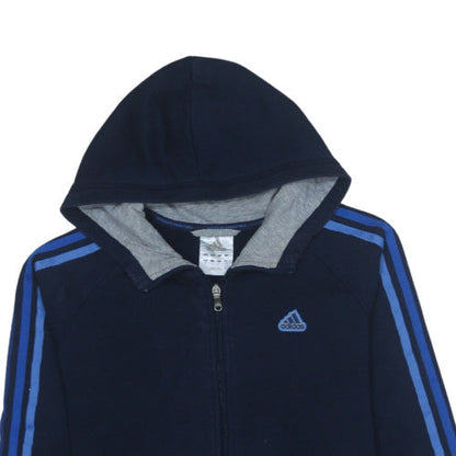 Mens UK Size S Adidas Blue Full Zip Hoodie