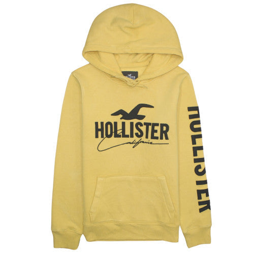 Mens UK Size M Hollister Yellow Pullover Hoodie