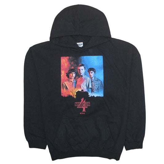 Womens UK Size 24 Stranger Things Black Pullover Hoodie