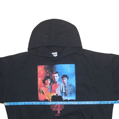Womens UK Size 24 Stranger Things Black Pullover Hoodie