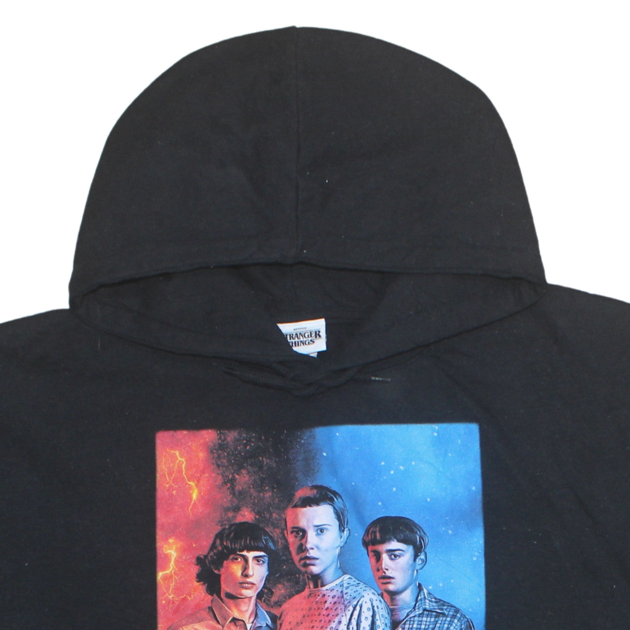 Womens UK Size 24 Stranger Things Black Pullover Hoodie