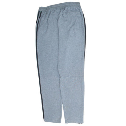 Adidas Mens Grey Track Pants L Regular Fit 3 Stripe Activewear Trousers