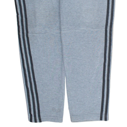 Adidas Mens Grey Track Pants L Regular Fit 3 Stripe Activewear Trousers
