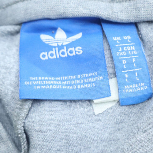 Adidas Mens Grey Track Pants L Regular Fit 3 Stripe Activewear Trousers