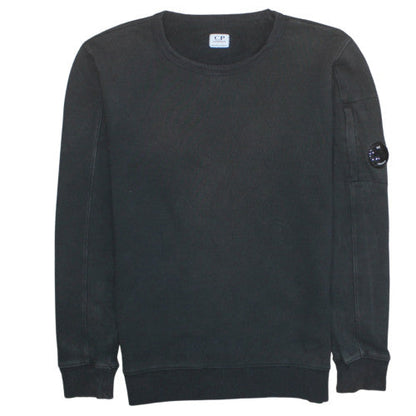 C.P. Company Womens Black Cotton Crew Neck Long Sleeve Top Size 14