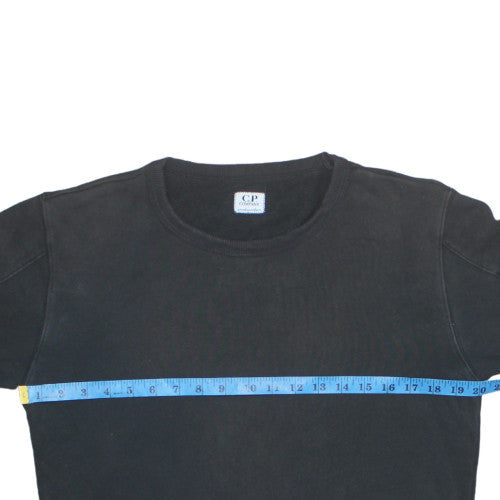 C.P. Company Womens Black Cotton Crew Neck Long Sleeve Top Size 14