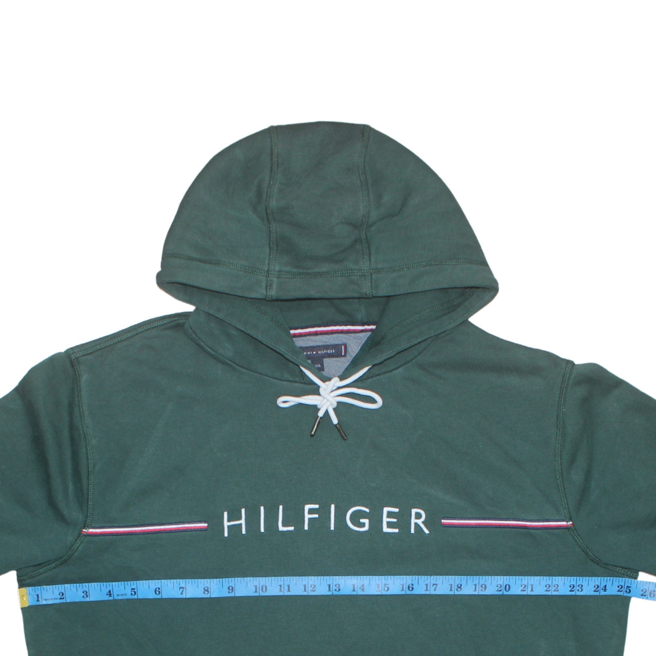 Mens UK Size 2XL Tommy Hilfiger Green Pullover Hoodie