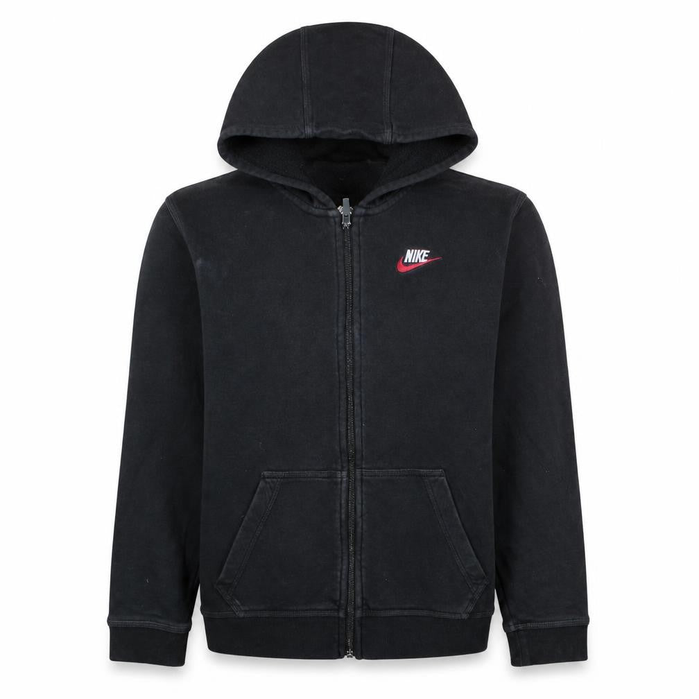 Front view of Nike Teens Black Full Zip Hoodie XL Classic Fit Fleece
