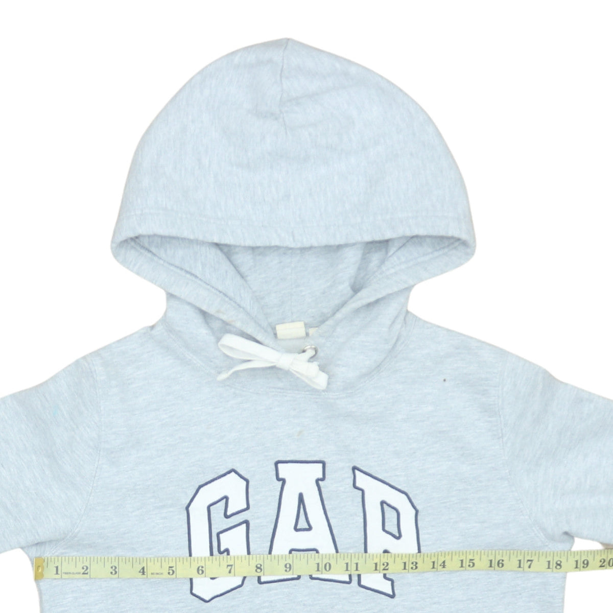 Gap Womens Light Grey Pullover Hoodie Small Cotton Blend Logo Casual