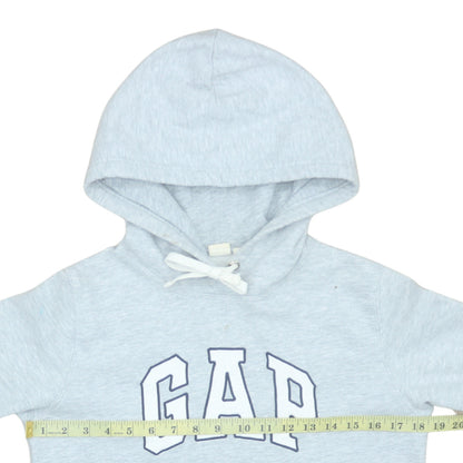 Gap Womens Light Grey Pullover Hoodie Small Cotton Blend Logo Casual