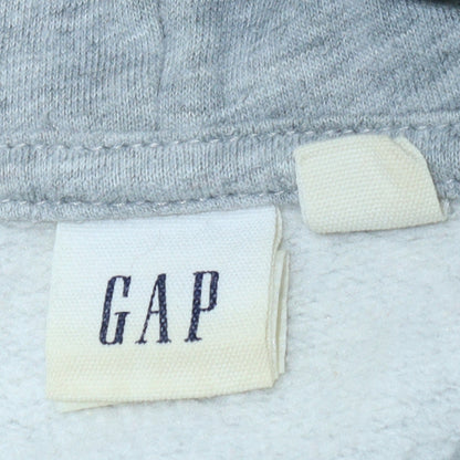 Gap Womens Light Grey Pullover Hoodie Small Cotton Blend Logo Casual