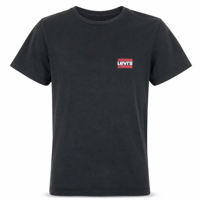 Levi's Men's Black Small Logo Crew Neck Cotton T-Shirt
