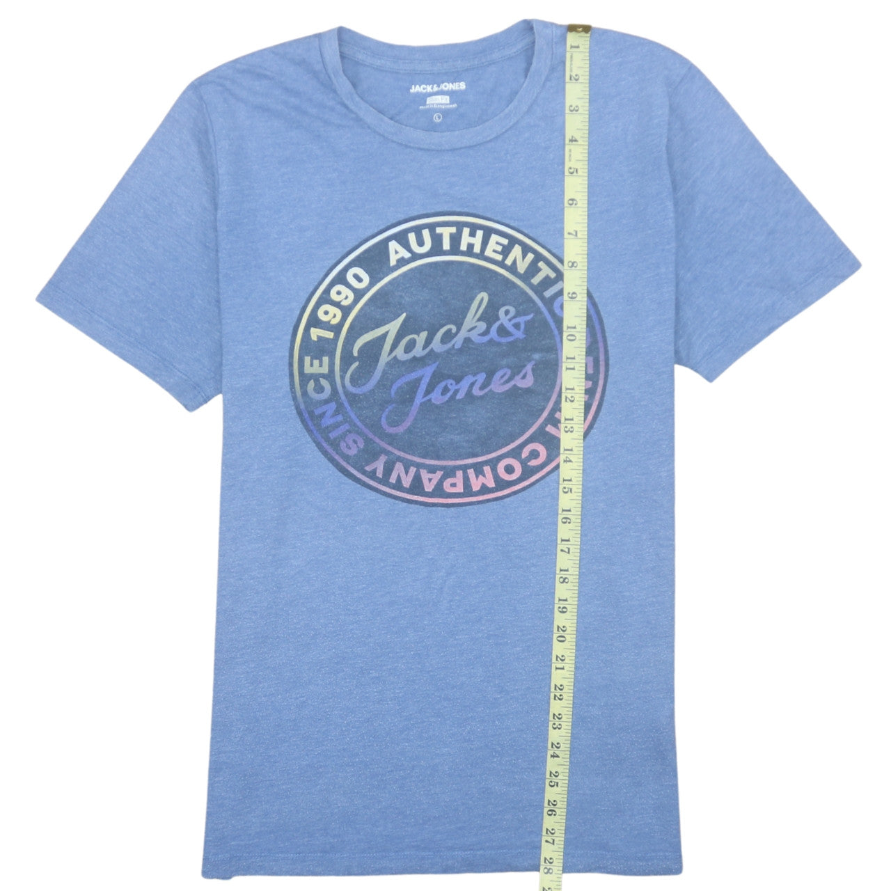 Jack & Jones Men's Blue Slim Fit Graphic T-Shirt L