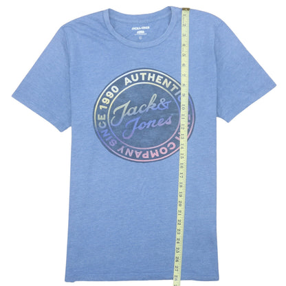 Jack & Jones Men's Blue Slim Fit Graphic T-Shirt L