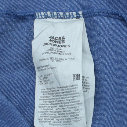 Jack & Jones Men's Blue Slim Fit Graphic T-Shirt L