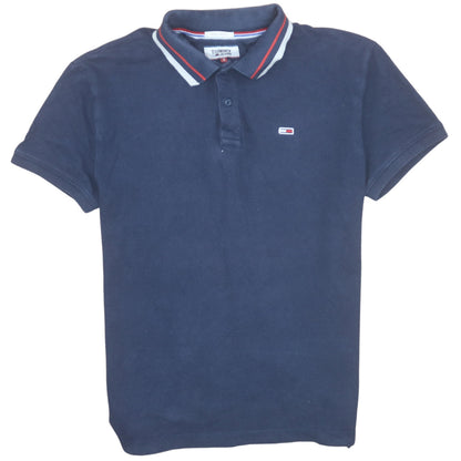 Tommy Jeans Men's Blue Regular Fit Cotton Polo Shirt S