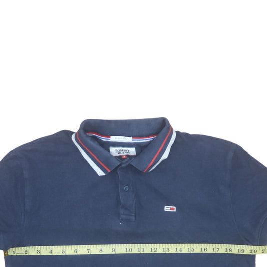 Tommy Jeans Men's Blue Regular Fit Cotton Polo Shirt S