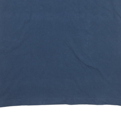 Jack & Jones Men's Blue Logo Graphic Cotton T-Shirt Size M