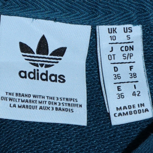 Womens UK Size 10 Adidas Blue Pullover Hoodie