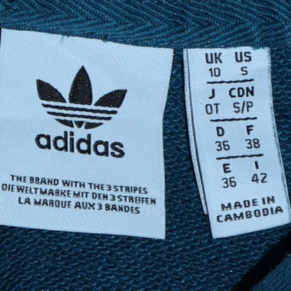 Womens UK Size 10 Adidas Blue Pullover Hoodie