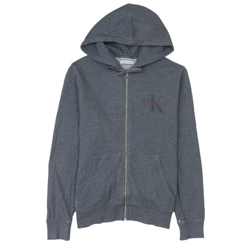 Mens UK Size M Calvin Klein Jeans Grey Full Zip Hoodie