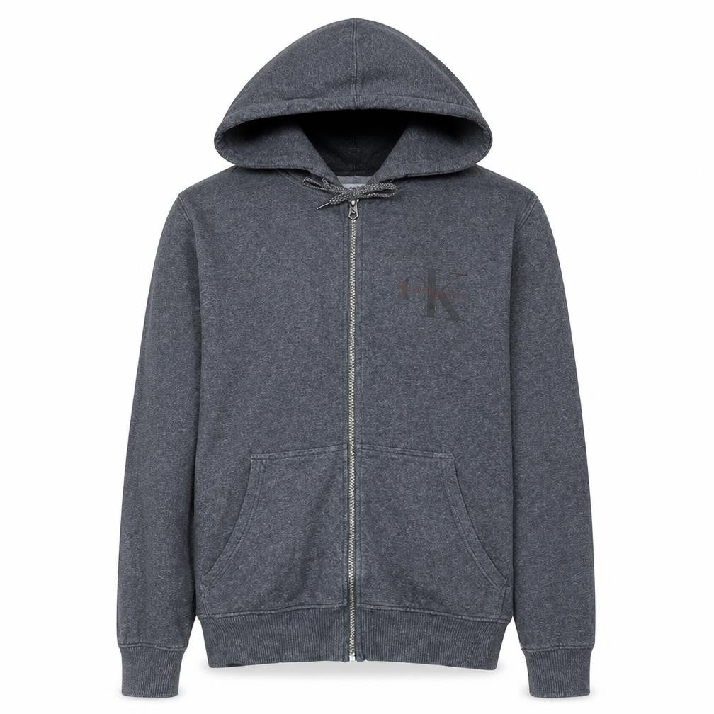 Mens UK Size M Calvin Klein Jeans Grey Full Zip Hoodie