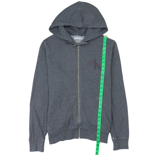Mens UK Size M Calvin Klein Jeans Grey Full Zip Hoodie